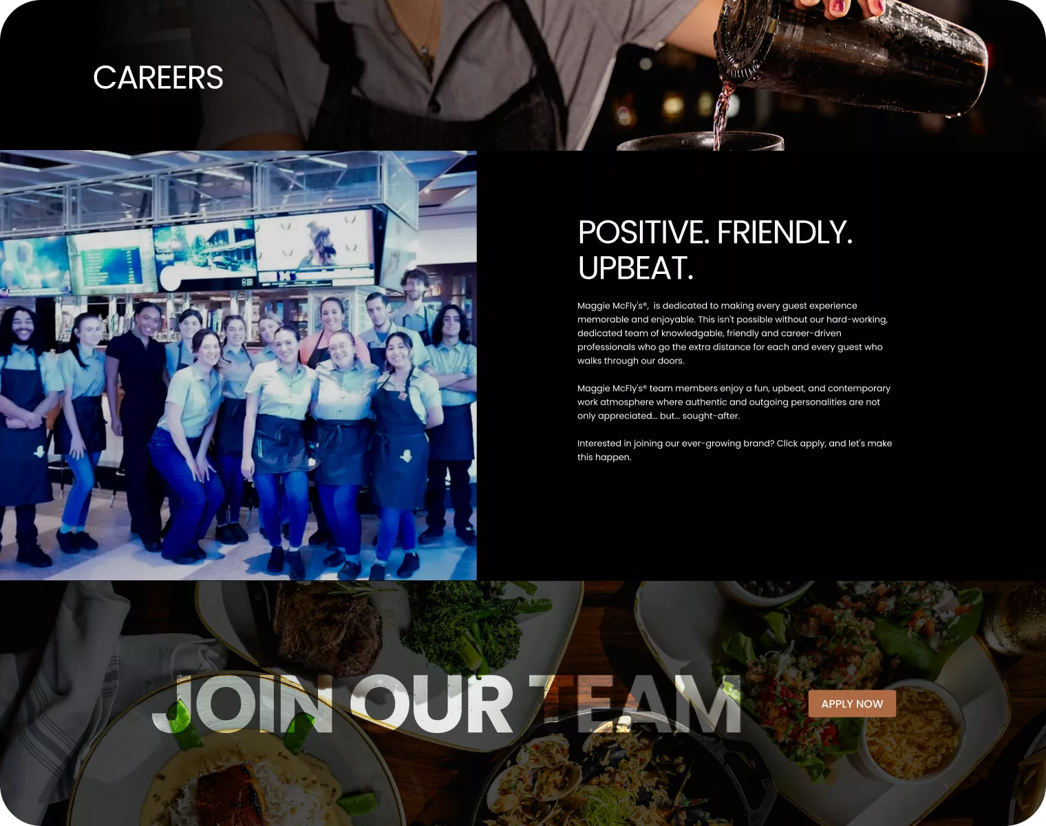 Maggie McFly's Join Our Team Interface
