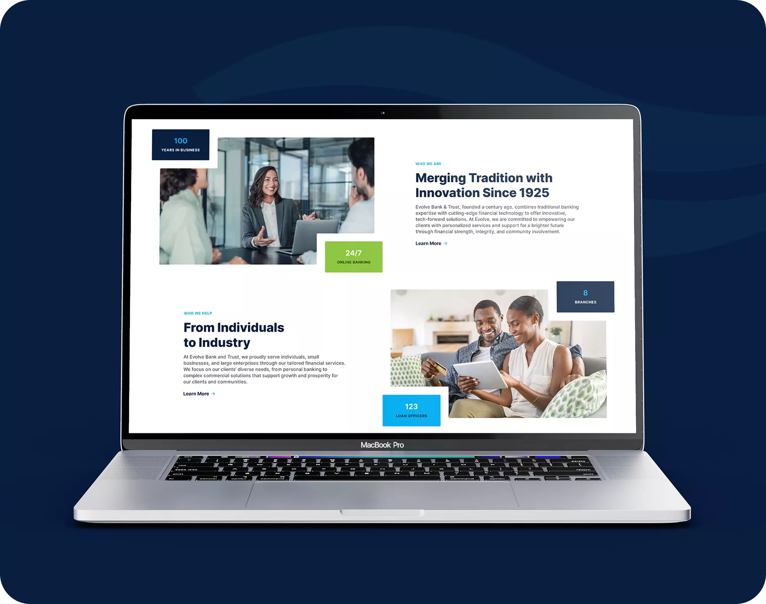 Evolve Web Design Interface Showcase