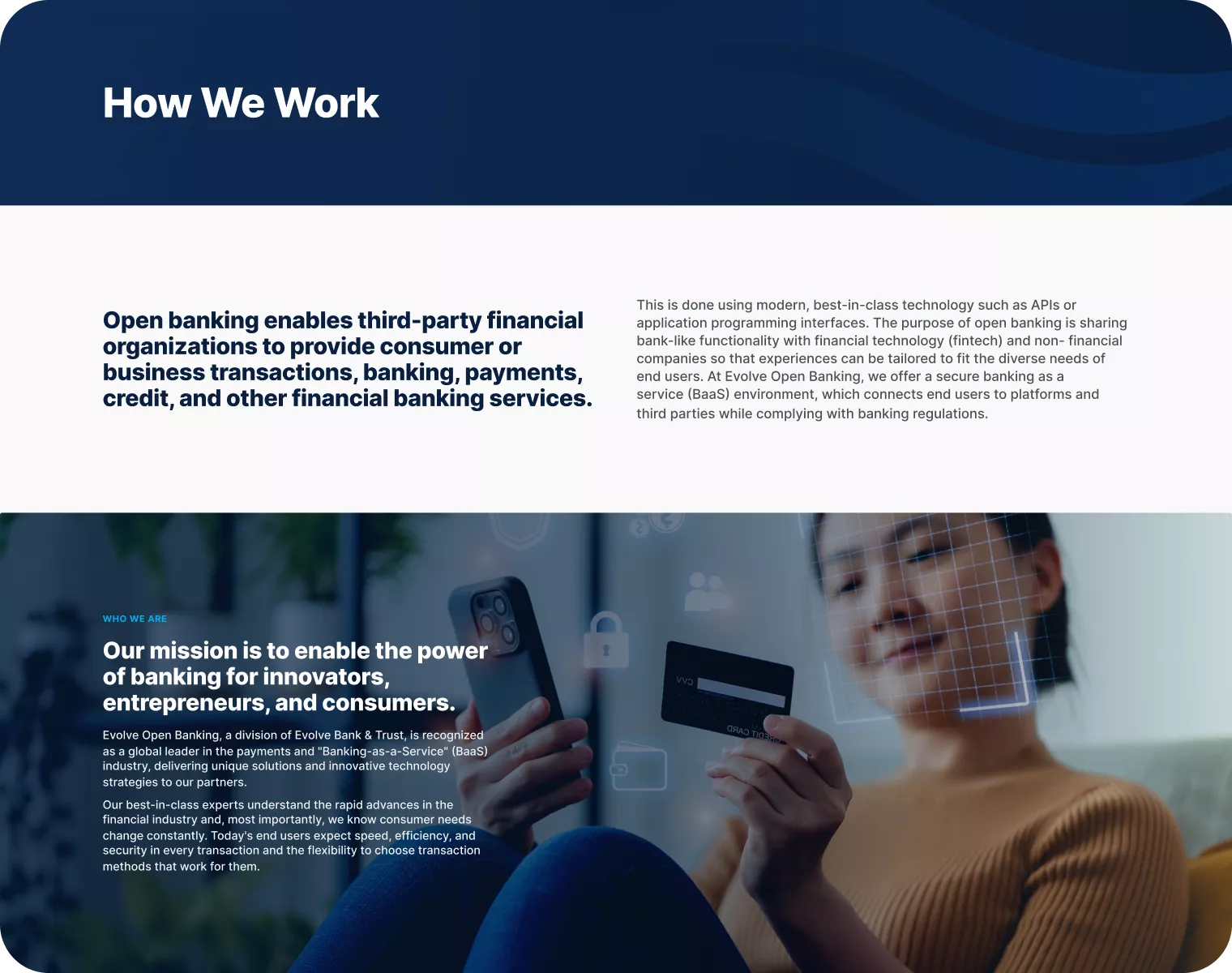 Evolve Open Banking How We Work Platform