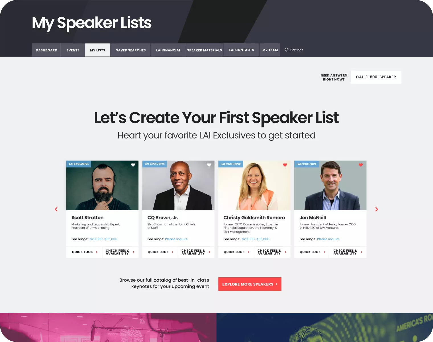 My Speaker Lists Layout