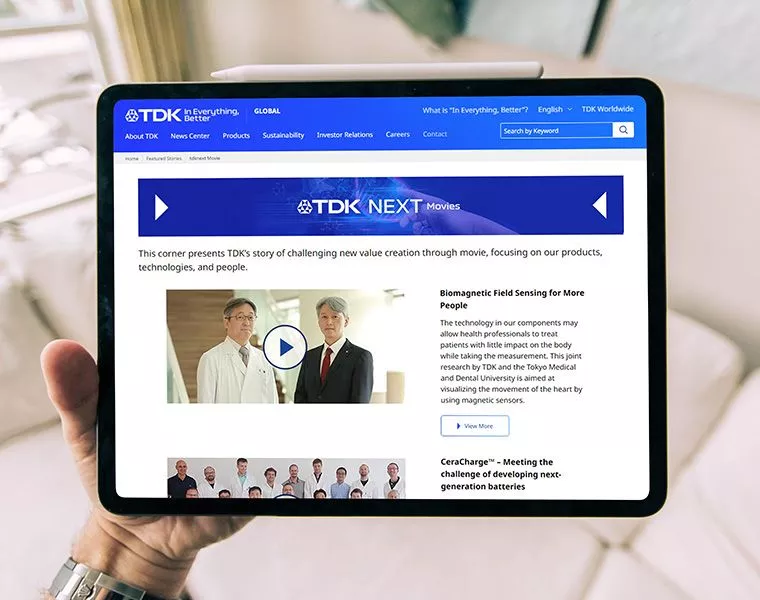 TDK Website Tablet View