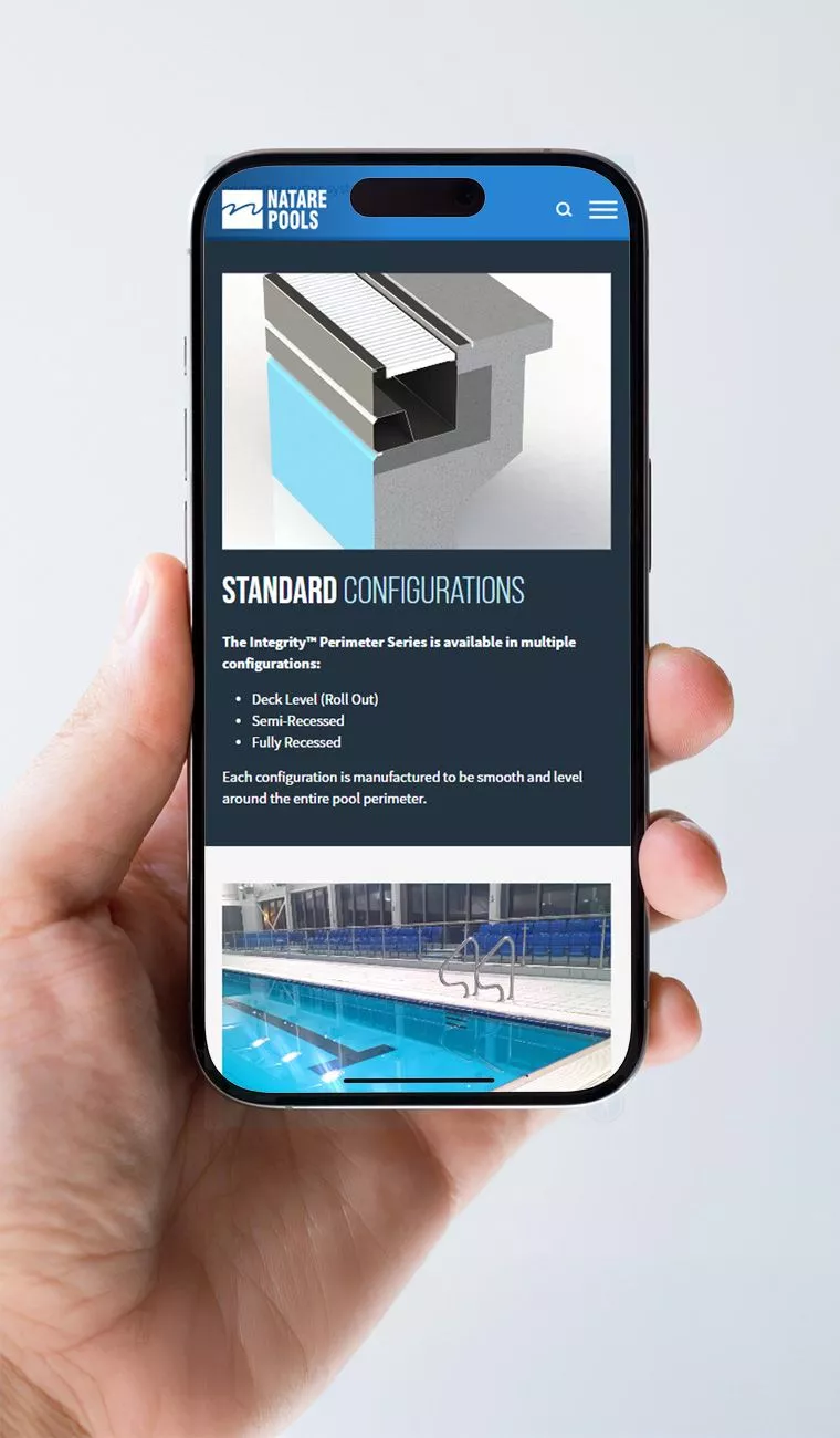 Natare Mobile Experience Mockup