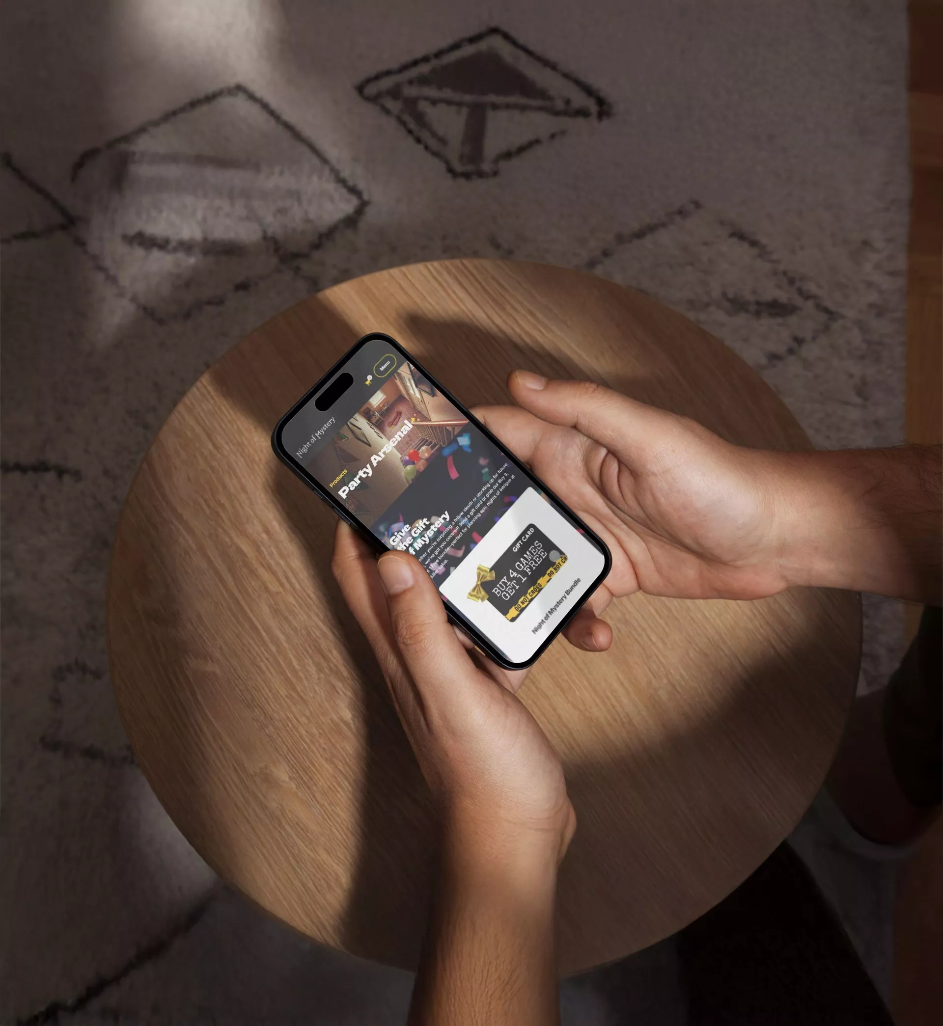 Night of Mystery Mobile Experience Mockup