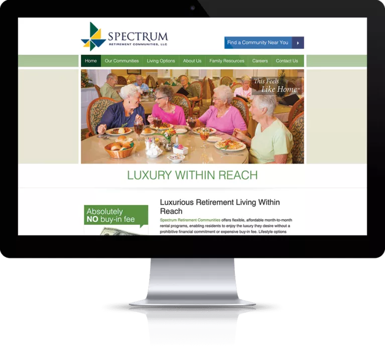 Spectrum Retirement Website Before Transformation